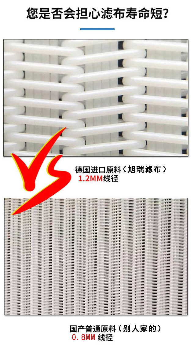 帶式壓濾機(jī)濾布對比圖